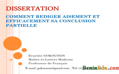 COMMENT REDIGER AISEMENT ET EFFICACEMENT SA CONCLUSION PARTIELLE