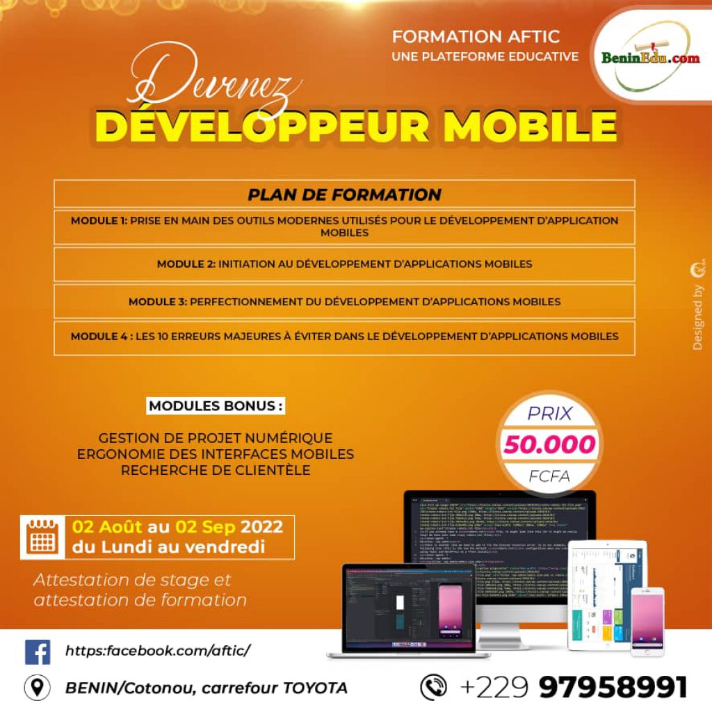 Formation développeur app mobile 2022